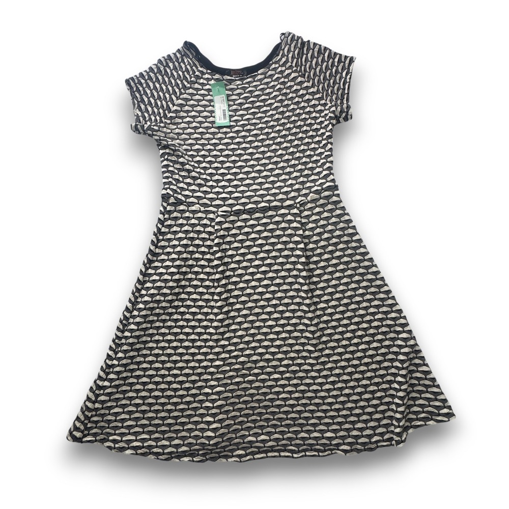 Renee C Addae Textured Knit Dress Womens Lg Grey Black Short Sleeve Stitch Fix